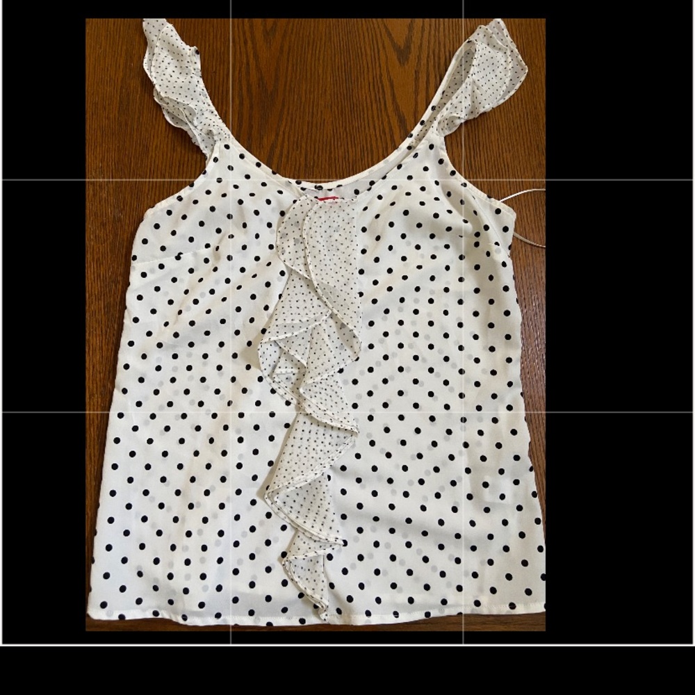 ELLE White Polka Dot Tank.